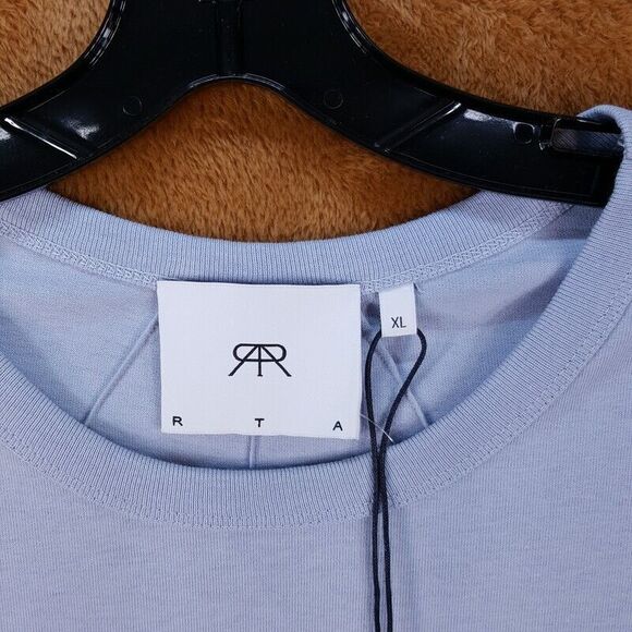 RTA Mens Shirt XL Blue Pullover Crew Oversized Logo Tee $195 - Picture 2 of 8